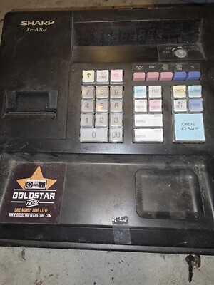 SHARP XE-A107 レジスター 黒 Sharp XE A107 Cash Register, Drum Printer, 80 Lookups, 4 Clerks
