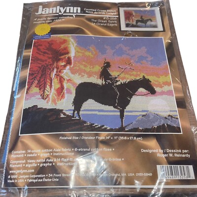 Vntg Janlynn The Great Spirit Southwest Counted Cross Stitch Kit 13-258 New