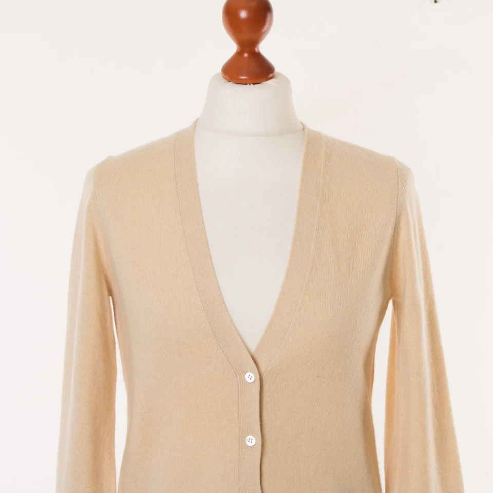 THEORY Damen 100% Kaschmir Elfenbein Strickjacke Größe M  10127 - Bild 2 von 4