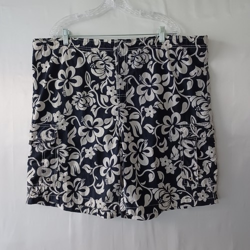 Anchor Blue Shorts Mens Size XL Floral Mesh Swim Board Shorts Blue - 第 1/10 張圖片