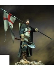 1/24 75mm Knight Templar Resin Figure Medieval Crusader Model Kit Unassembled