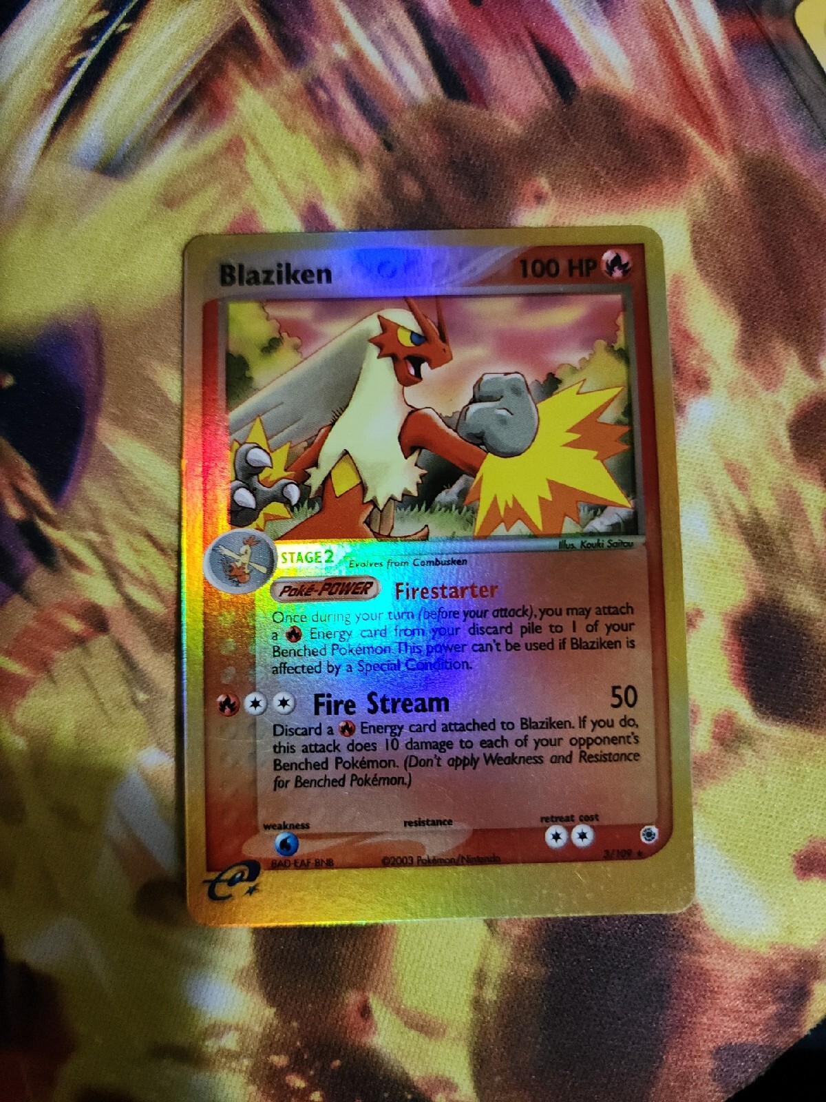 Pokémon TCG Blaziken EX Ruby and Sapphire 3/109 Reverse Holo Holo Rare ...