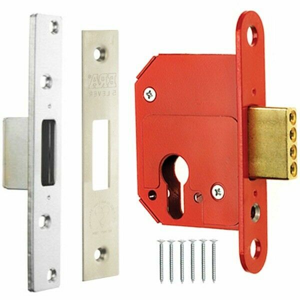 Fortress 5 Lever Euro Cylinder 3" Deadbolt Satin External Mortice Door