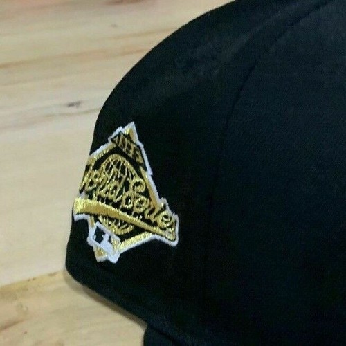 Hat Club Exclusive New Era 59FIFTY 7 1/8 ATLANTA BRAVES HAT BLACK WORLD SERIES - Picture 7 of 8