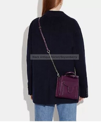 Coach CC884 Authentic Mini Crossbody Bag In Black Antique Nickel