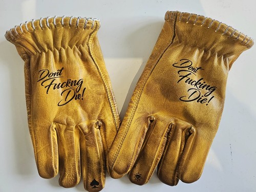 Gants Moto En Cuir Véritable Svarog Moto - Style Harley Motard - Couleur Jaune, Fait Main