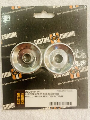 Custom Chrome -  Chrome Upper Shock Covers - Harley Davidson XL 1991-Up