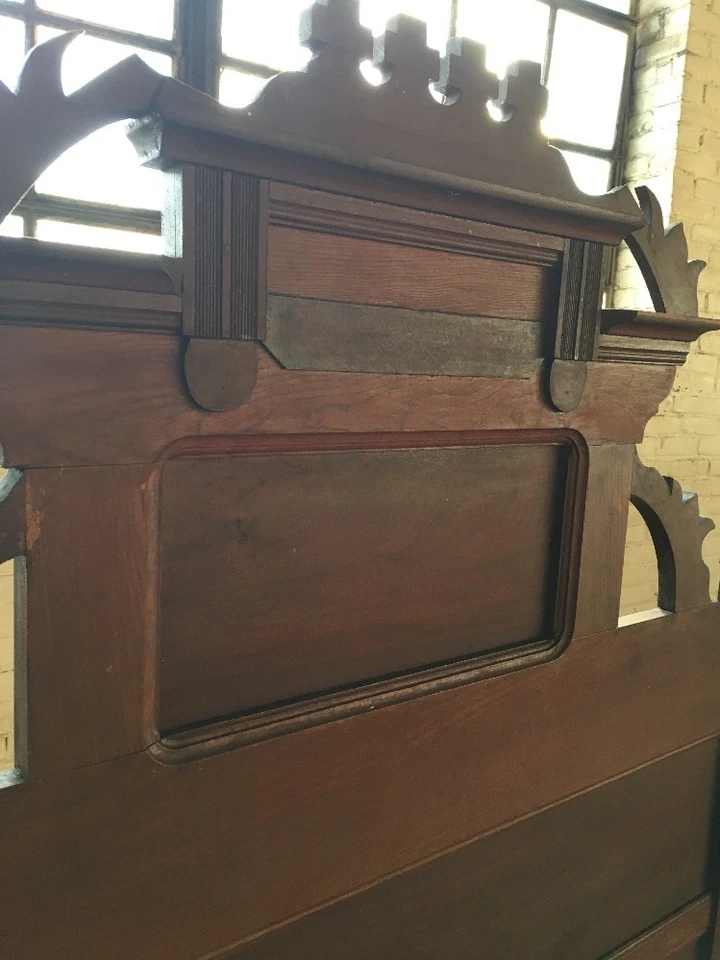 Victoriano-1800 Estético-Tamaño 3/4 Cama-Stickle Estate-Castaño St Bowling Verde Foto 2 de 4