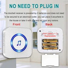 LIKEPAI No need plug Door Bell,DC Battery Powered Wireless Door Bell For Home