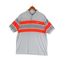 Under Armour The Playoff Polo Golf Performance Stretch Polo Shirt Gray Mens XL