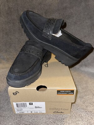 Women's Clarks, Calla Ease Loafer 26167687 Black Suede W