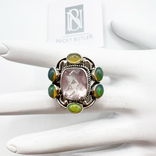 Nicky Butler 925 Sterling Silver Rose Quartz Ethiopian Opal Size 7 Ring NEW NB - Picture 9 of 17