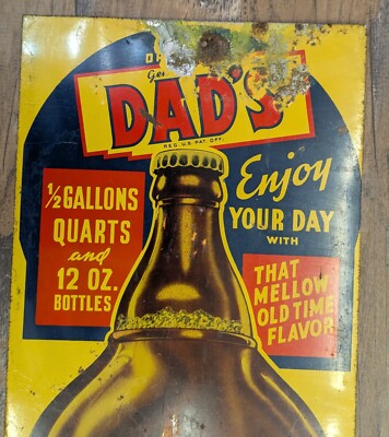 Dad's ROOT BEER ヴィンテージ 王冠型 ティンサイン 57cm Dad's ROOT BEER ヴィンテージ 王冠型 ティンサイン 57cm Dad's ROOT