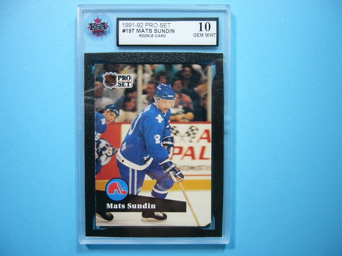 1991/92 PRO SET NHL HOCKEY CARD #197 MATS SUNDIN KSA 10 GEM MINT