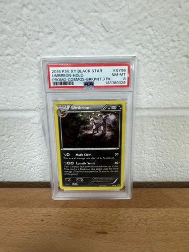 UMBREON PSA 8 2016 POKEMON XY BSP BLACK STAR PROMOS #XY96 COSMOS BREAKPOINT 7116
