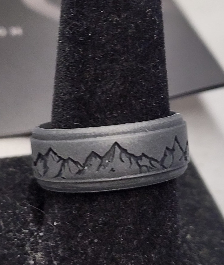 Knot Theory Dark Silver 8mm Mountain Silicone Ring sz 10 View 2