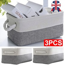 Small Storage Box Set of 3 Fabric - Canvas Wardrobe Storage Baskets Foldable