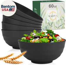 Wheat Straw Bowls Set 60 OZ Unbreakable Large Cereal Bowls Set of 6 Microwave an
