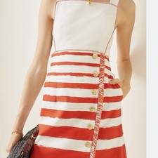 Zimmermann Postcard Boat Neck Mini Dress  Size 0 AU 8 US 4 Red & White Stripe