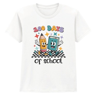 Lustiges Bleistift Buch Kinder T-Shirt 100 Tage Schule süß Retro Kinder Geschenk