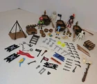Vintage Playmobil Pirates Lot Boats Treasure Map/Chests Guns Knives Flags Cards