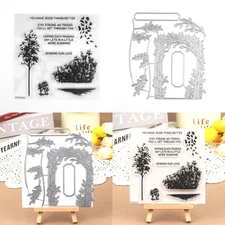 Delicate Forest Cutting Die and Clear Stamp Set for Diy Scrapbooking Embossing
