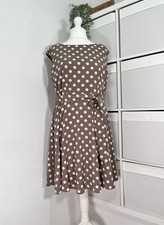 Wallis Ladies Midi Dress Size 18 Polkadot Spot Lined Sleeveless Wedding Races