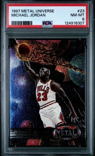 1997 METAL UNIVERSE #23 MICHAEL JORDAN PSA 8 NEW SLAB \*ICONIC\* LOOKS NICER 🔥📈
