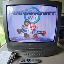 19 CRT TV Toshiba MV19J1 VCR Combo Tested Working w/ Remote - Retro Gaming