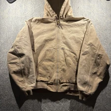 Vintage 80s Carhartt Thermal Lined Zip Up Jacket Made In USA Sz XL Faded Blue