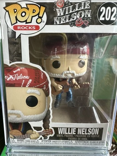 FUNKO POP ROCKS WILLIE NELSON #202 WITH BANDANA NEW UNOPENED W/PROTECTOR box!