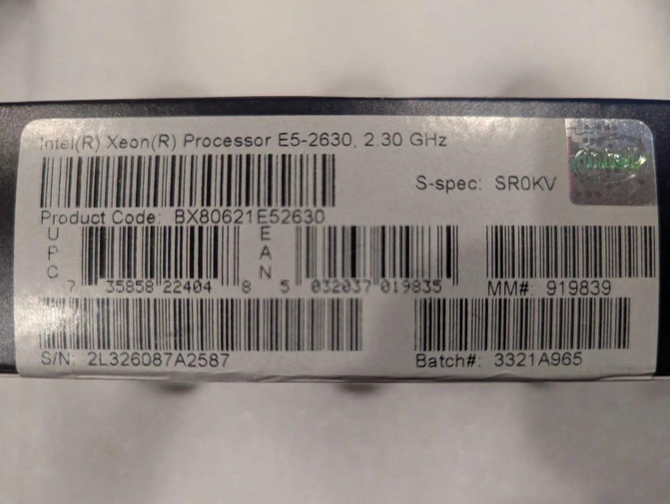[NEW SEALED] Intel Xeon Processor E5-2630 15M Cache 2.30 GHz 7.20 GT/s Intel QPI - Image 3 of 3