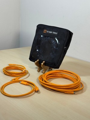 Tether Tools TetherPro USB-C to USB-C Cables | Orange | 15 ft + 6ft + 3ft