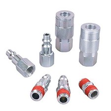 Air Coupler and Plug Kit, 1/4 Inch NPT Air Fittings Industrial Type 7 Piece