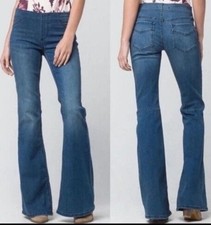 Free People We The Free Penny Pull-On Flare Bell Bottom Jeans Chevron Pkts 29 8