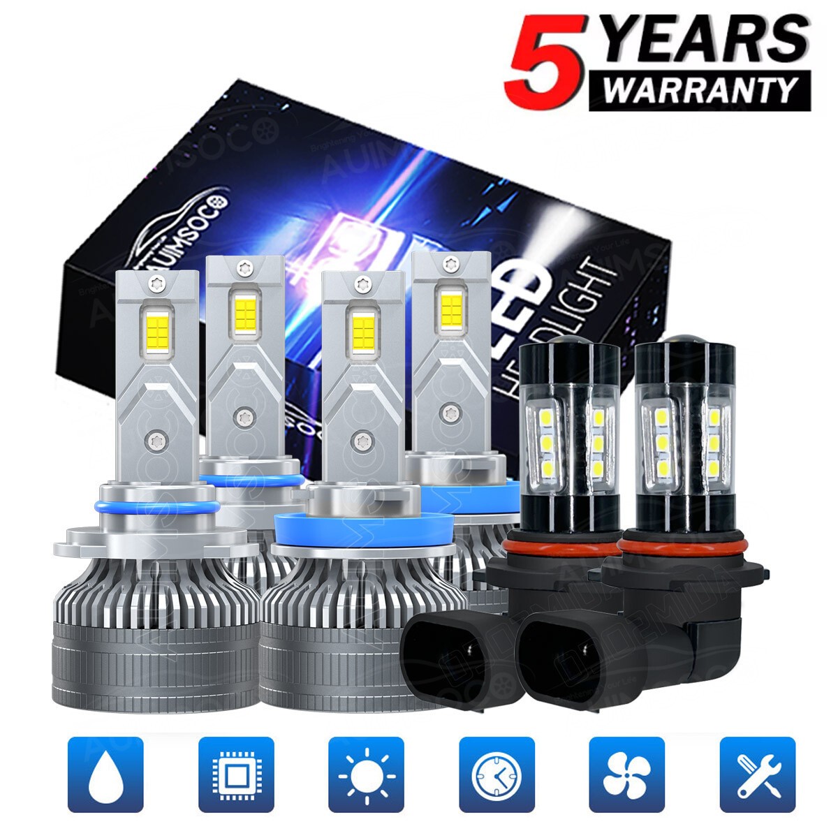 For Lexus ES330 2005-2006 10000K Combo LED Headlight High&Low Beam+Fog Light Kit