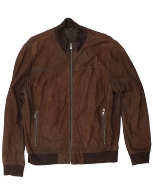 CONBIPEL Mens Leather Jacket IT 56 2XL Brown Leather DQ01