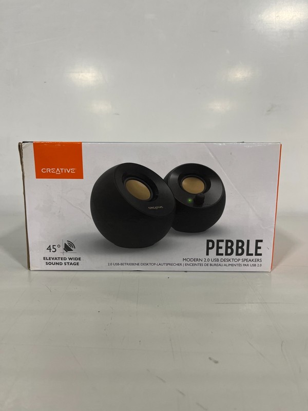 Creative Labs 51MF1680AA000 Pebble USB 2.0 Desktop Speakers - Black-NEW SEALED