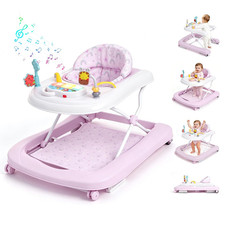 Baby Walker with Wheels, 5-In-1 Foldable Push Walker for Baby Girls 6-12 Months,