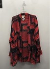 Coldwater Creek Women's Red Black Patchwork Print Big Shirt Rayon NWT Sz 3X — photo 1