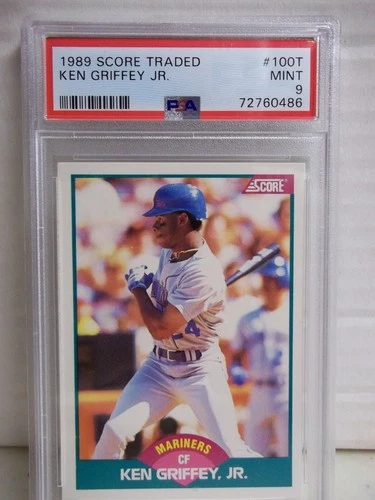 1989 Score Traded Ken Griffey Jr RC PSA Mint 9 Card #100T HOF Seattle Mariners