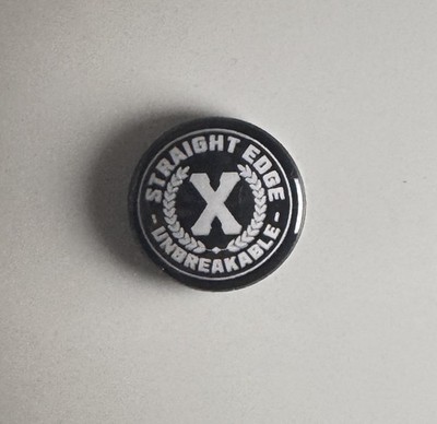 Straight Edge Unbreakable SXE 1'' Button S049B Badge Pin Hardcore