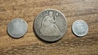 1858-O Seated Liberty Half Dollar 1853 Half Dime & 1854 Dime Civil War Era Coins