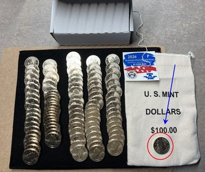 2026 President Trump $1 Coin Bag $100 OPEN With 1 PRIVY Coin Included!!
