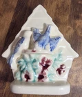 Vintage Shawnee Pottery Bluebird Birdhouse Wall Pocket Planter USA 830 Gorgeous