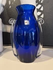 Blenko Millennium Cobalt Blue Glass Vase Limited Edition 943 /2000 USA Handmade