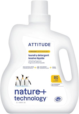 ATTITUDE Liquid Laundry Detergent, EWG Verified, HE Compatible, Plant-Based... 