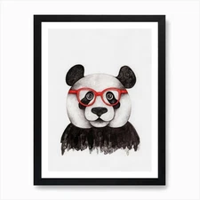 Panda Specs Art Print Framed Wall Art Poster Canvas Print Picture