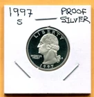 Gem 1997-S Proof Cameo Silver Washington Quarter - Free Shipping