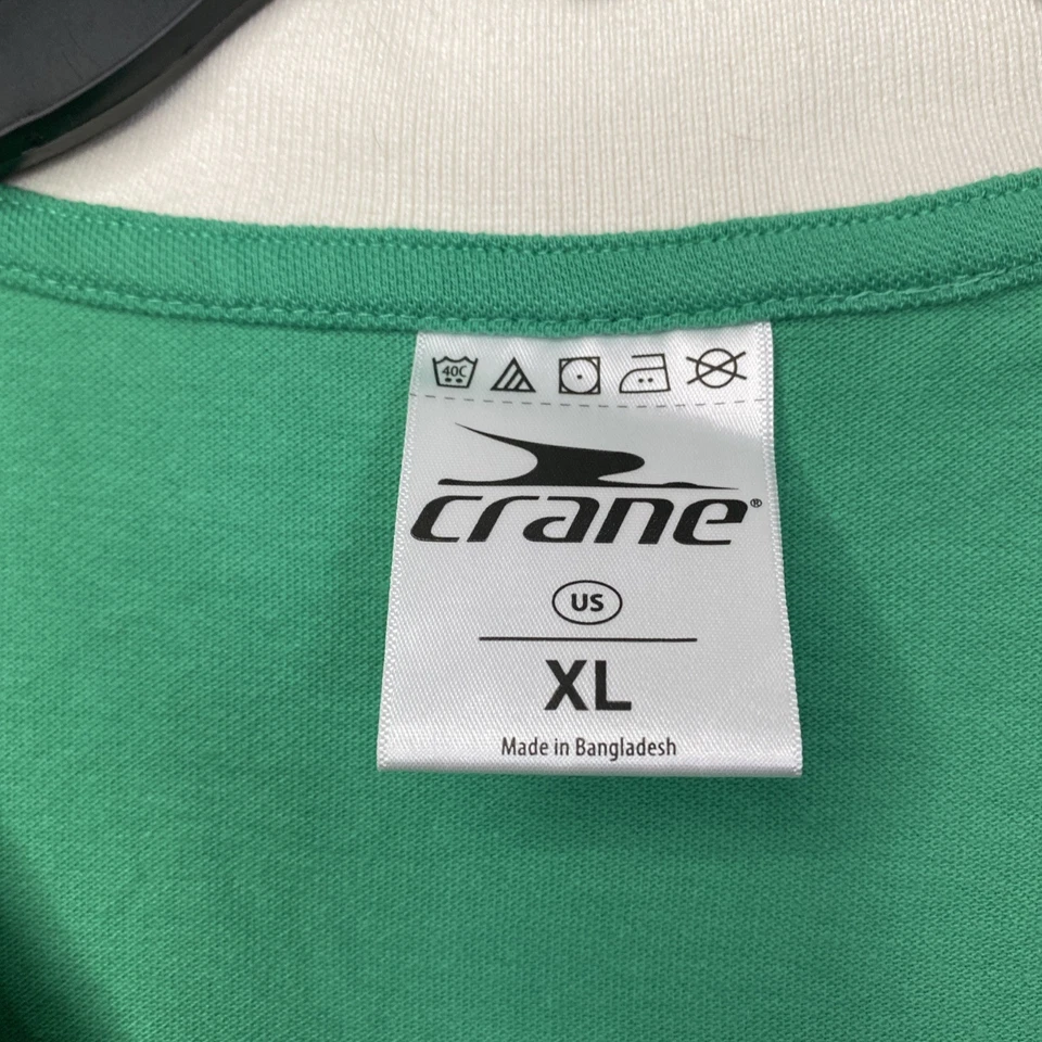 Womens Crane Pickleball Sport Club Shirt Green Short Sleeve 23x23 Boxy XL - Image 4 of 4